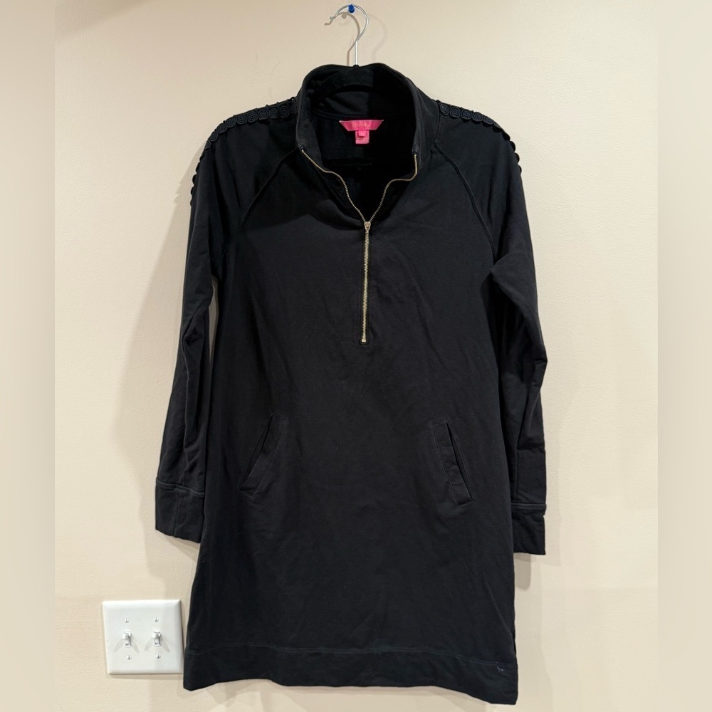 🔥Lily Pulitzer Black Half-Zip Dress with Pockets🔥